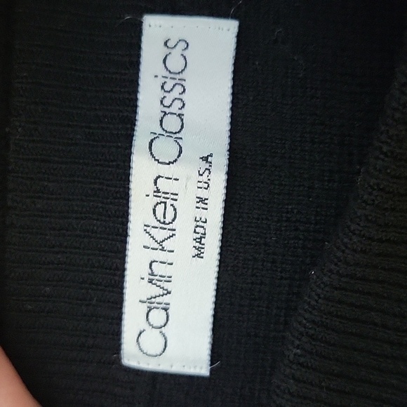 Calvin Klein Classics Black Knit Wool Sweater Skirt Size Small - Picture 2 of 5